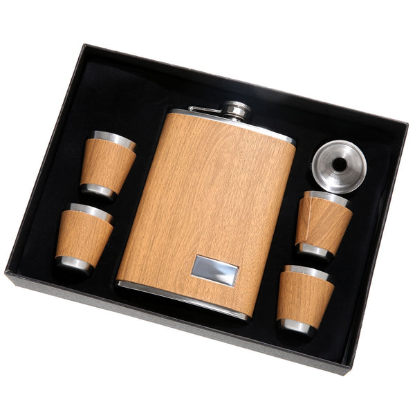Light Grain 5 Piece Tall Flask Set - Nicole Brayden Gifts