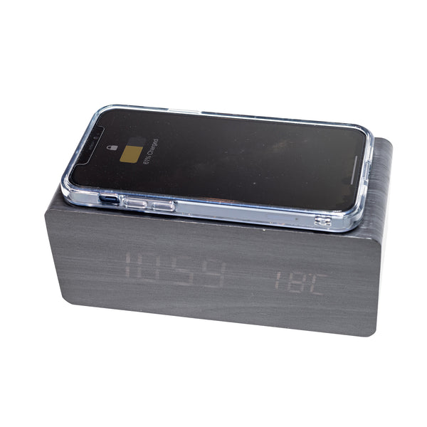 Alarm Clock with Wireless Charging Station