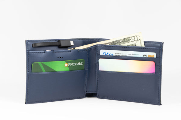 Rechargeable Power Bank Wallet with RFID Blocker
