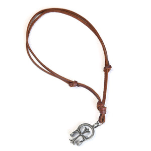 Leather Faith Stirrup Necklace