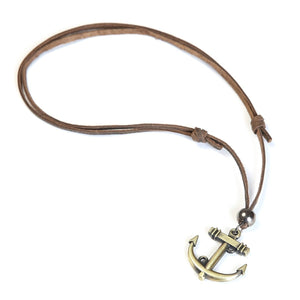 Leather Anchored Necklace