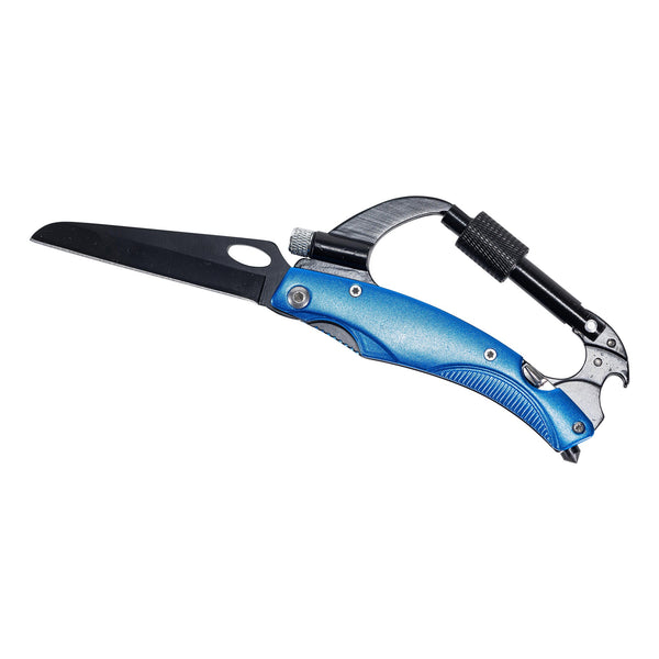 8 in 1 Multi-Tool Climbing Carabiner w/LED-Black