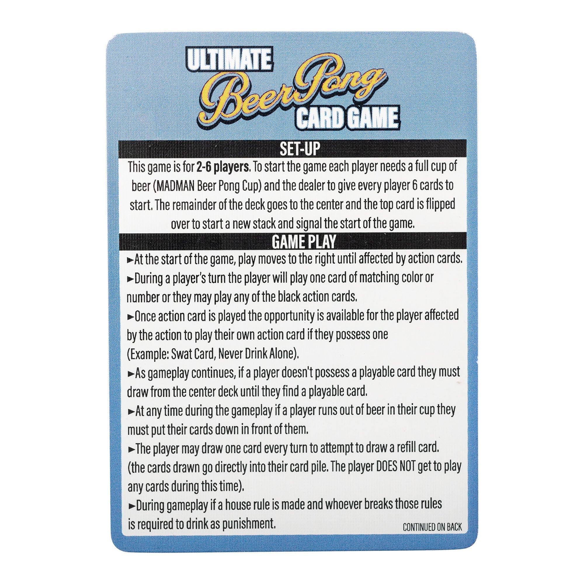 Ultimate Beer Pong Card Game