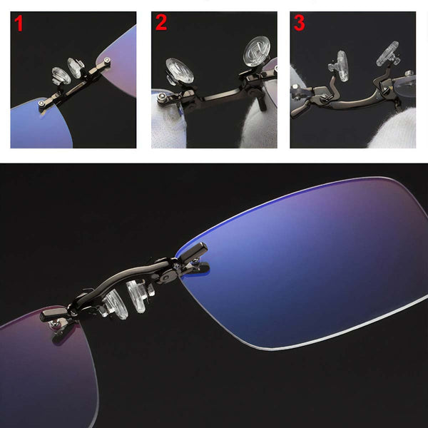 Blue Rimless Computer Screen Glasses