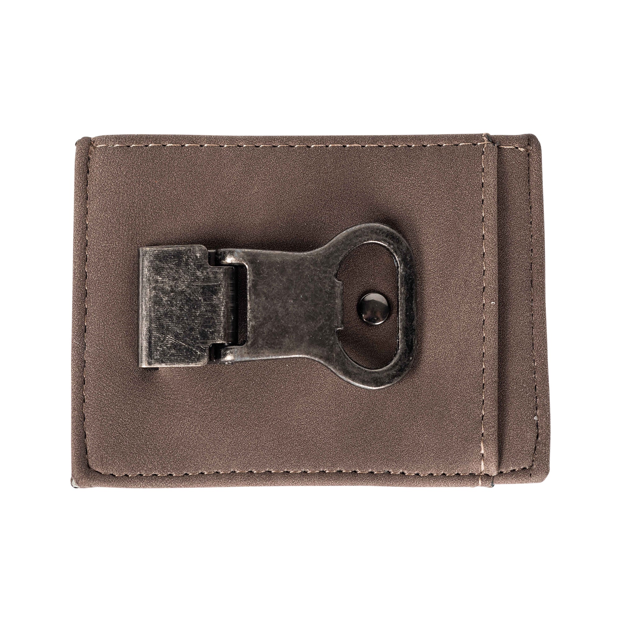 Men's Leather Money Clip With Bottle Opener