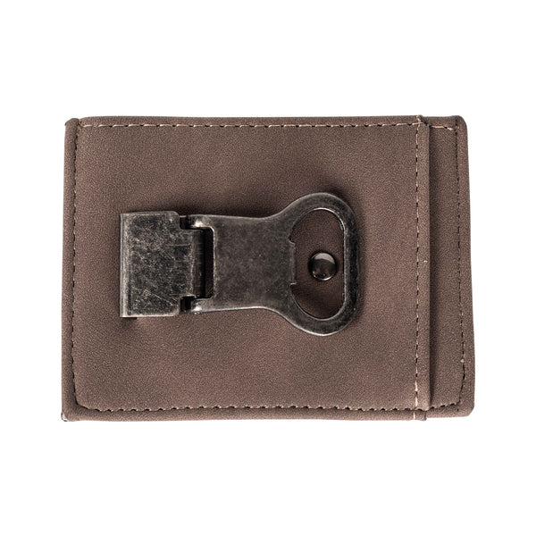 Men's Leather Money Clip With Bottle Opener