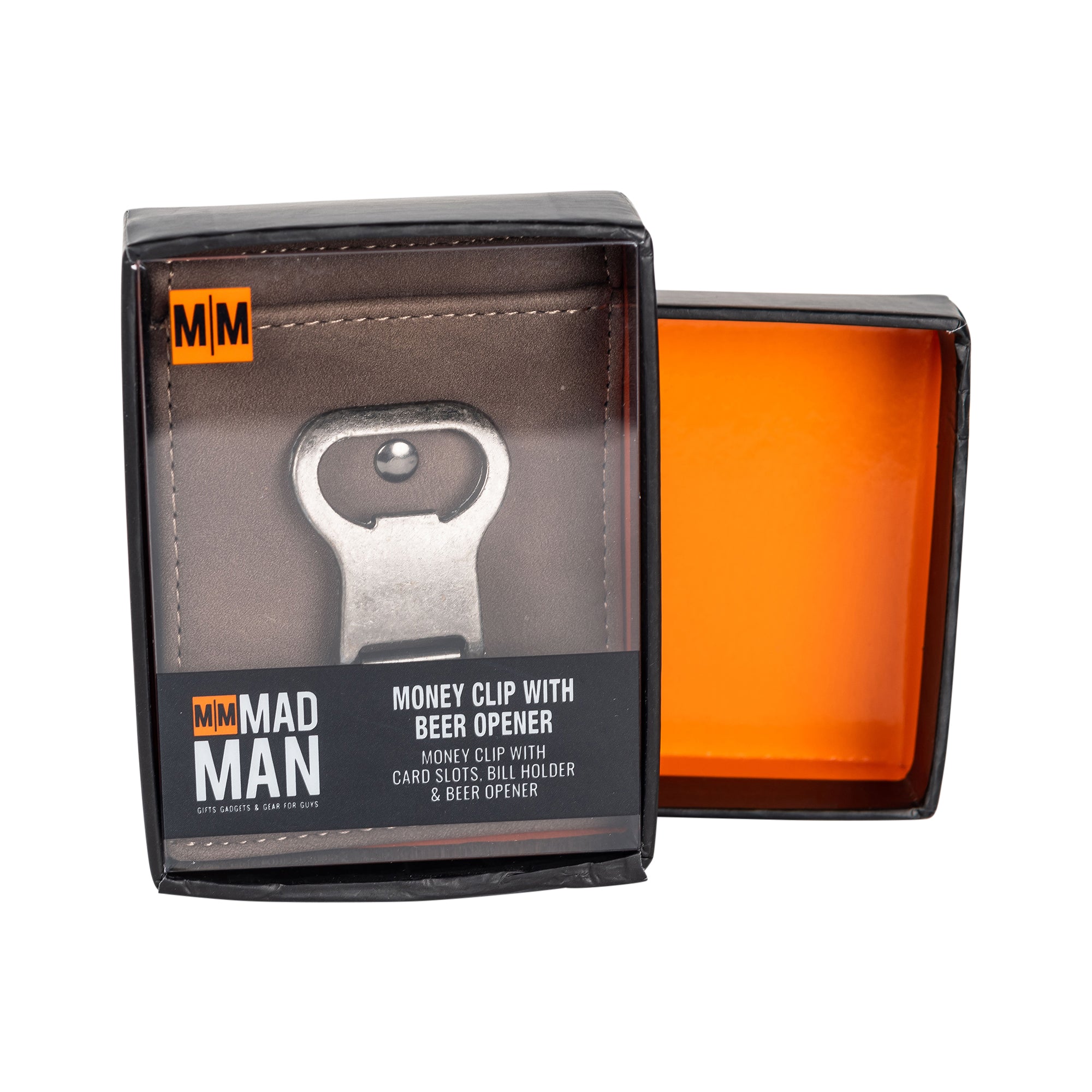 Men's Leather Money Clip With Bottle Opener